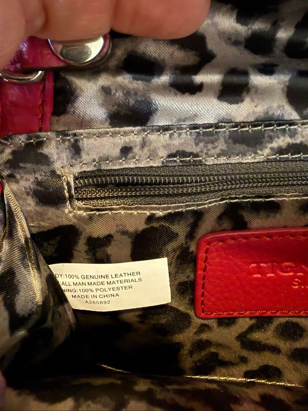 Tignanello red crossbody bag genuine leather 8βx5β - Picture 6 of 7